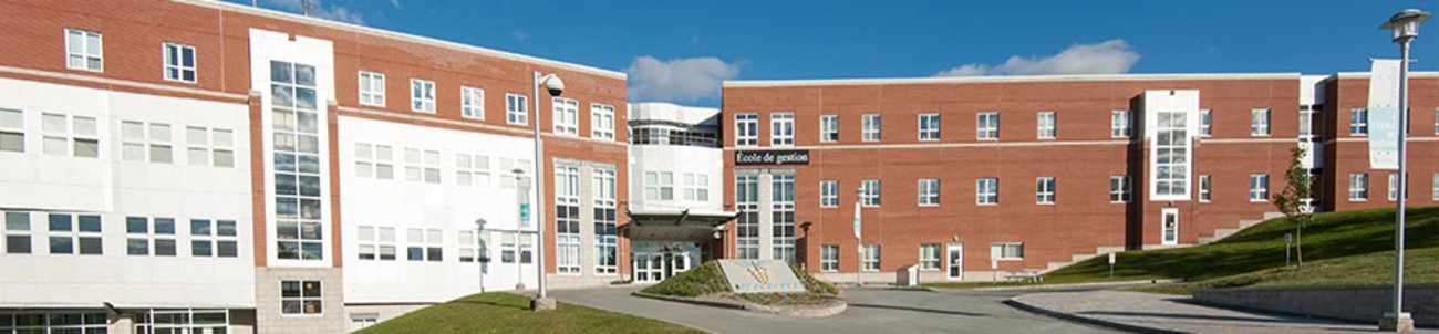 Devanture du bâtiment de l’École de gestion de l’Université de Sherbrooke