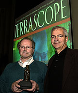 Le directeur de Terrascope, Georges Comtois, et le directeur de l'Observatoire de l'environnement et du dveloppement durable, Olivier Thomas.