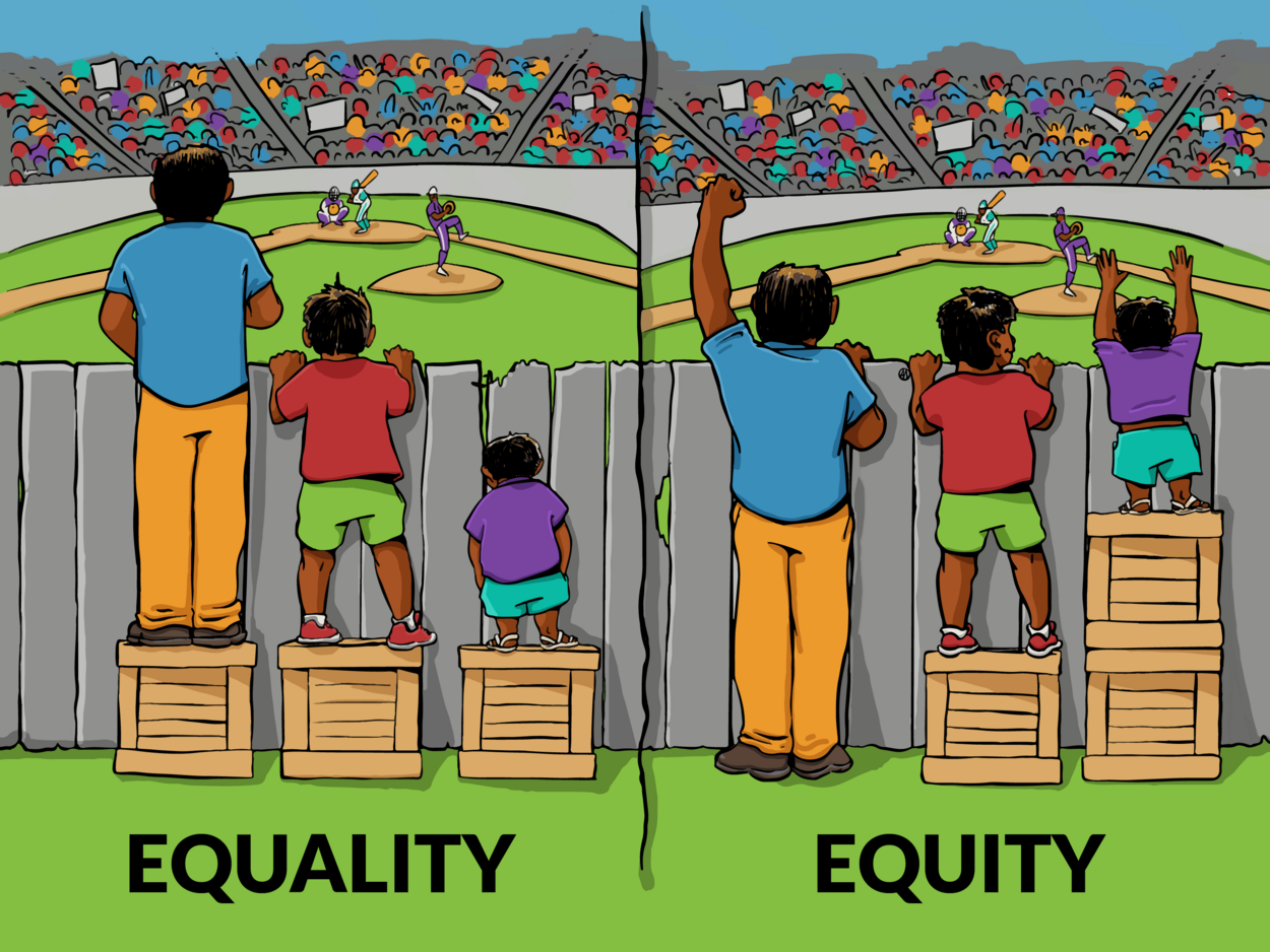 Illustrating equality VS equity