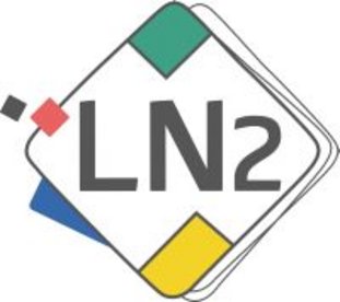 Logo du LN2 (losange avec des carrés de couleur bleu, rouge, vert et jaune