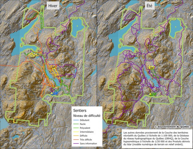 Exemple des sentiers de la Sepaq