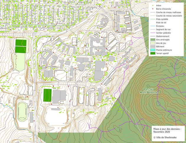 Exemple d'utilisation des données de la Division de la géomatique - Ville de Sherbrooke