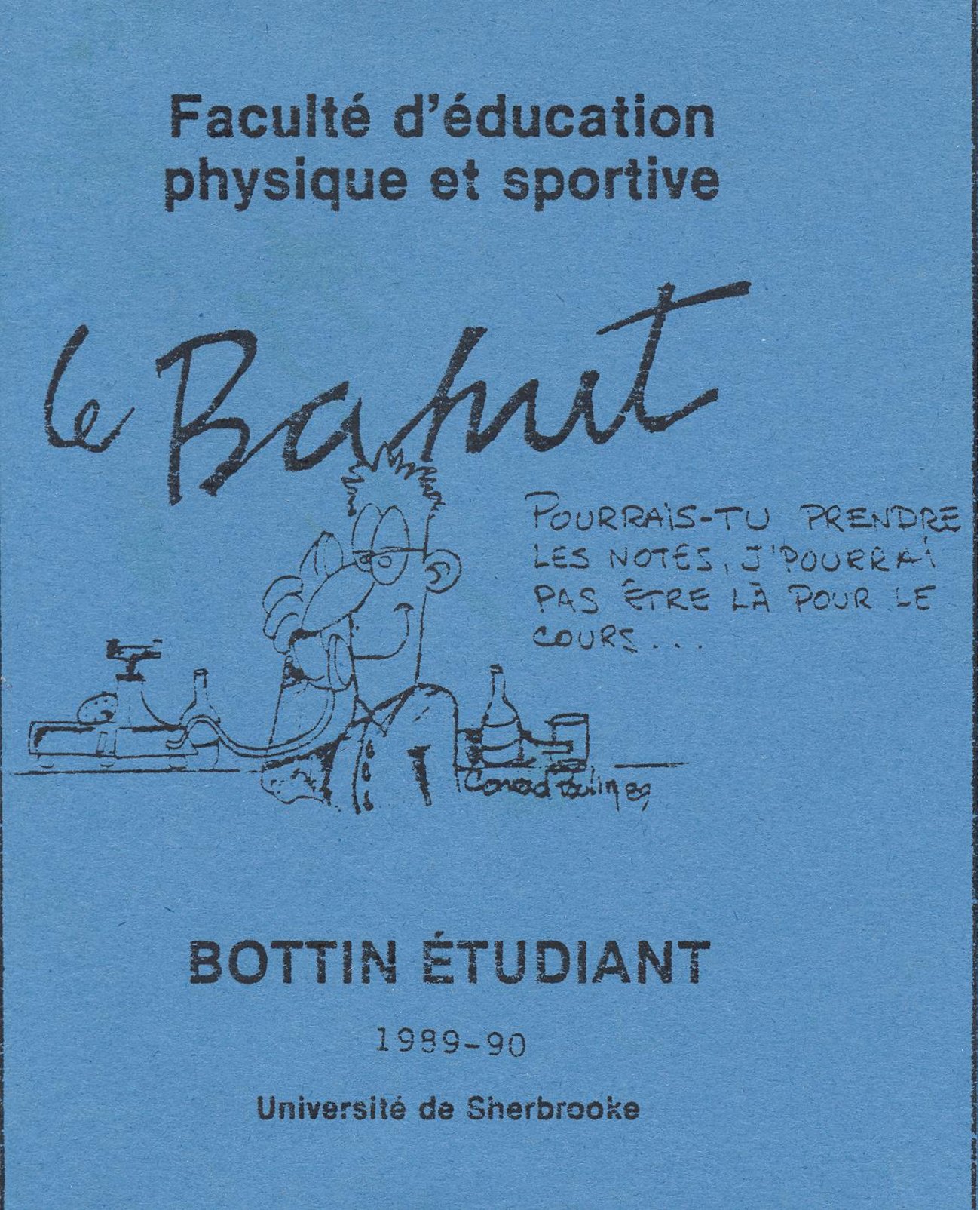 Page couverture du bottin étudiant, 1989-1990