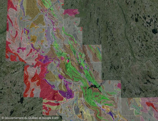 Exemple de l'utilisation des données : Géologie et mines du Québec - MERN