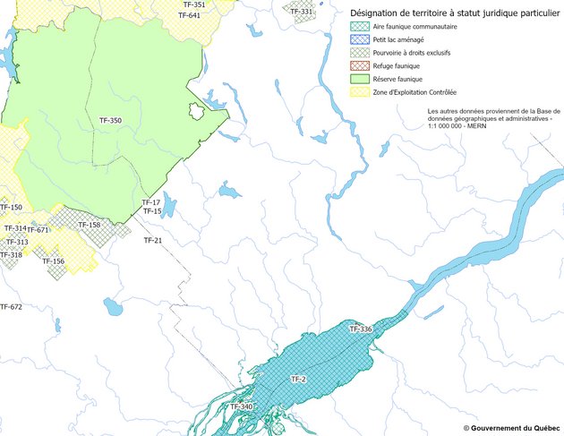 Exemple des territoires fauniques structurés