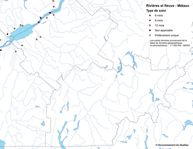 Exemple de l'utilisation des données : Suivi des métaux dans les eaux des rivières du Québec et du fleuve Saint-Laurent – MELCC