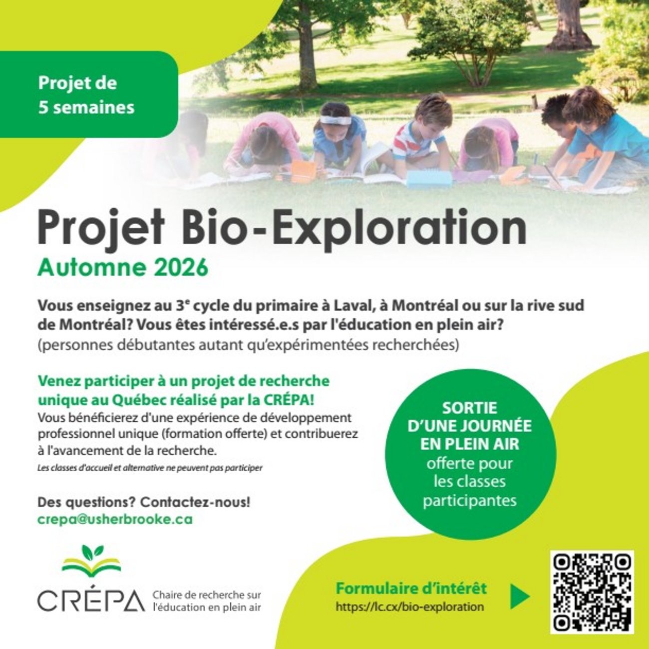 Recrutement Projet BioExplo 2026
