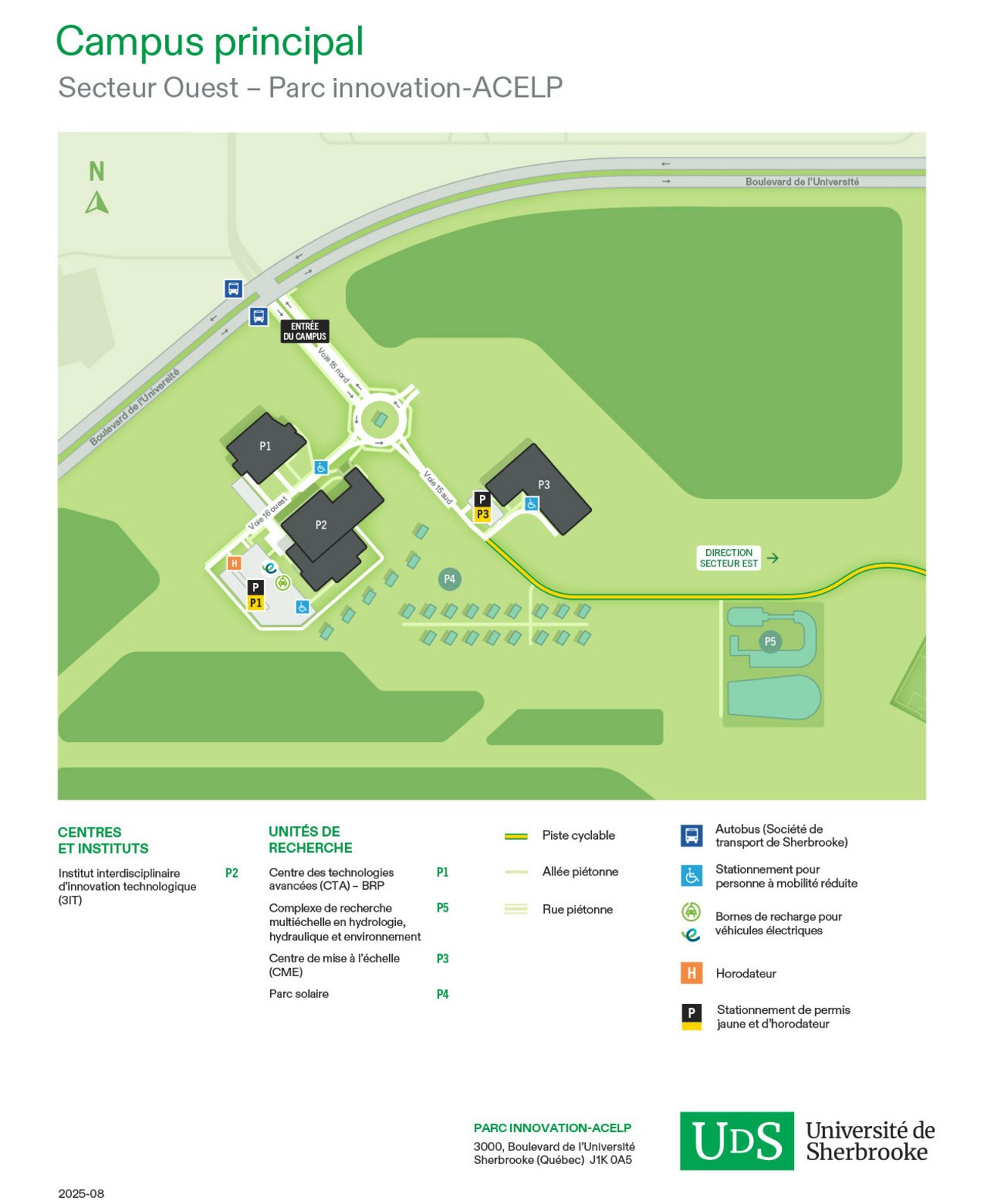 Plan illustré du parc Innovation-ACELP avec légende
