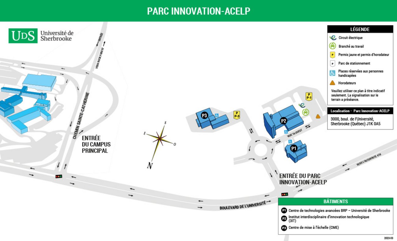 Plan illustré du parc Innovation-ACELP avec légende