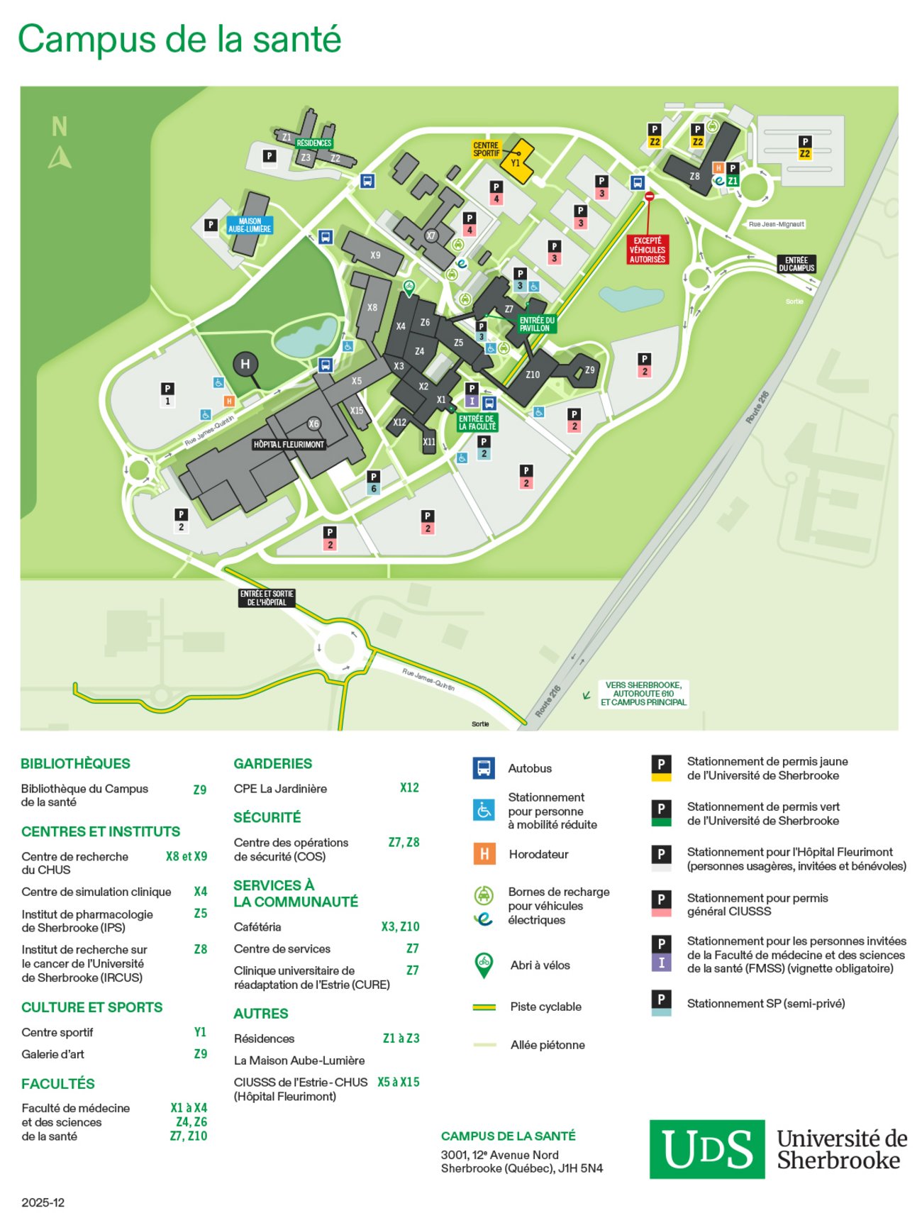 Plan illustré du Campus de la santé avec légende