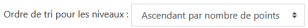 Ordre de tri pour les niveaux