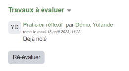 Fin de l'autoévaluation pour la personne étudiante