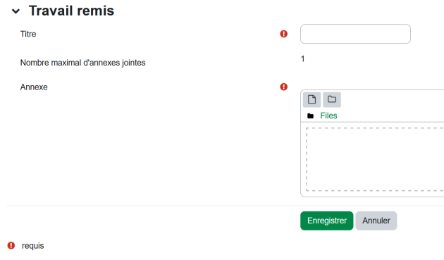 Activité Atelier, évaluation par les pairs, ajout de fichier, étape 2