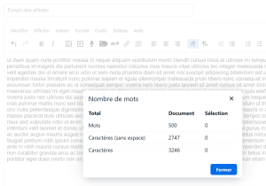 Compteur de mots TinyMCE