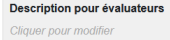 Description pour évaluateurs [facultatif]