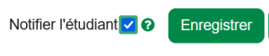 Devoir avec la notification de la personne étudiante activée