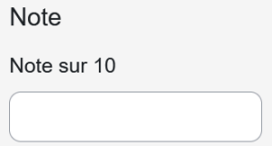 Zone de saisie d'une évaluation simple et directe