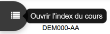 Ouverture de l'index de cours Ouverture de l'index de cours