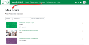 Navigation Mes cours Moodle 4