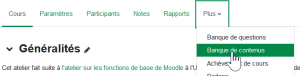Interface de Moodle : Banque de contenu H5P