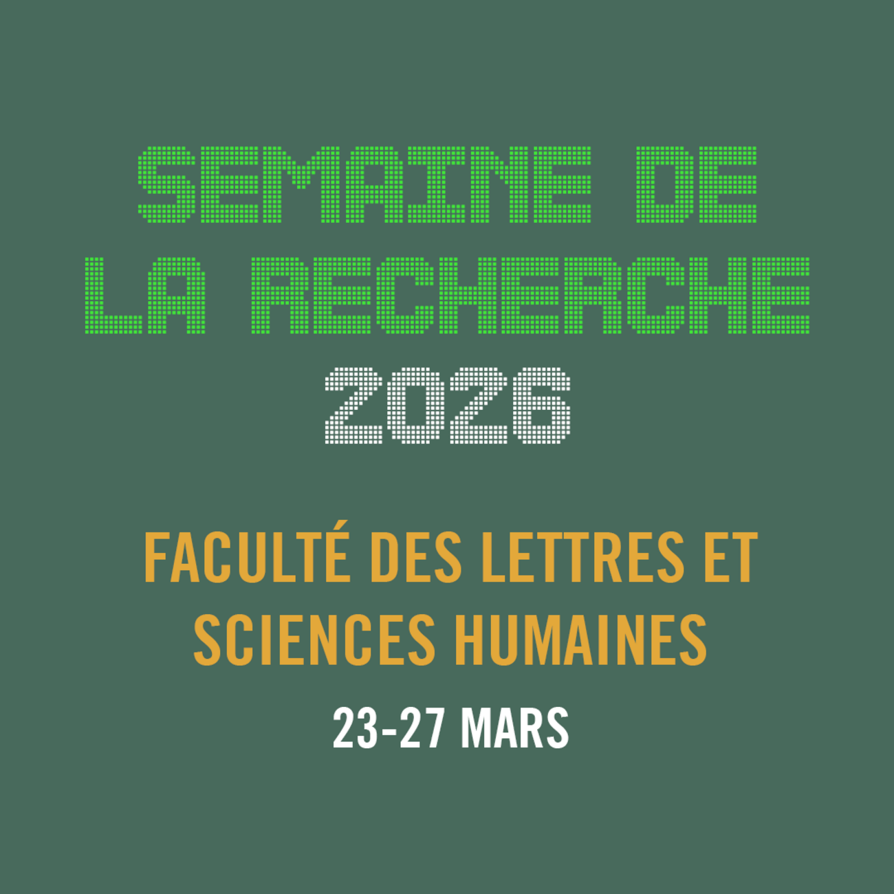 Semaine de la recherche, 23-27 mars 2026