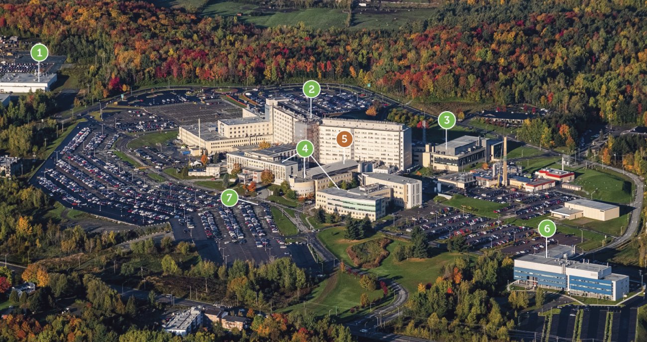 Photo aérienne du Campus de la Santé de l'Université de Sherbrooke