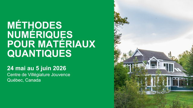 École d'été sur les méthodes numériques pour matériaux quantiques