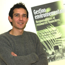 Mathias Lamerant, coordonnateur du colloque sur l'environnement, est fier de travailler avec une quipe d'tudiantes et d'tudiants comptents et dvous.