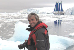 Jean Lemire lors de la Mission Antarctique.