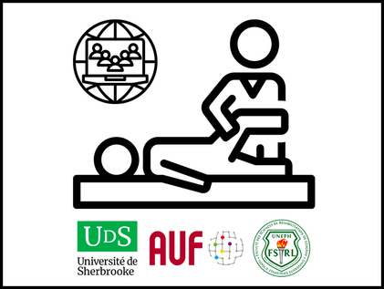 Visuel créée pour le projet d’Implantation d'une communauté de pratique virtuelle pour la pérennisation de la formation et des stages en réadaptation en temps pandémique en Haïti : cliniciens-superviseurs et stagiaires à l’œuvre