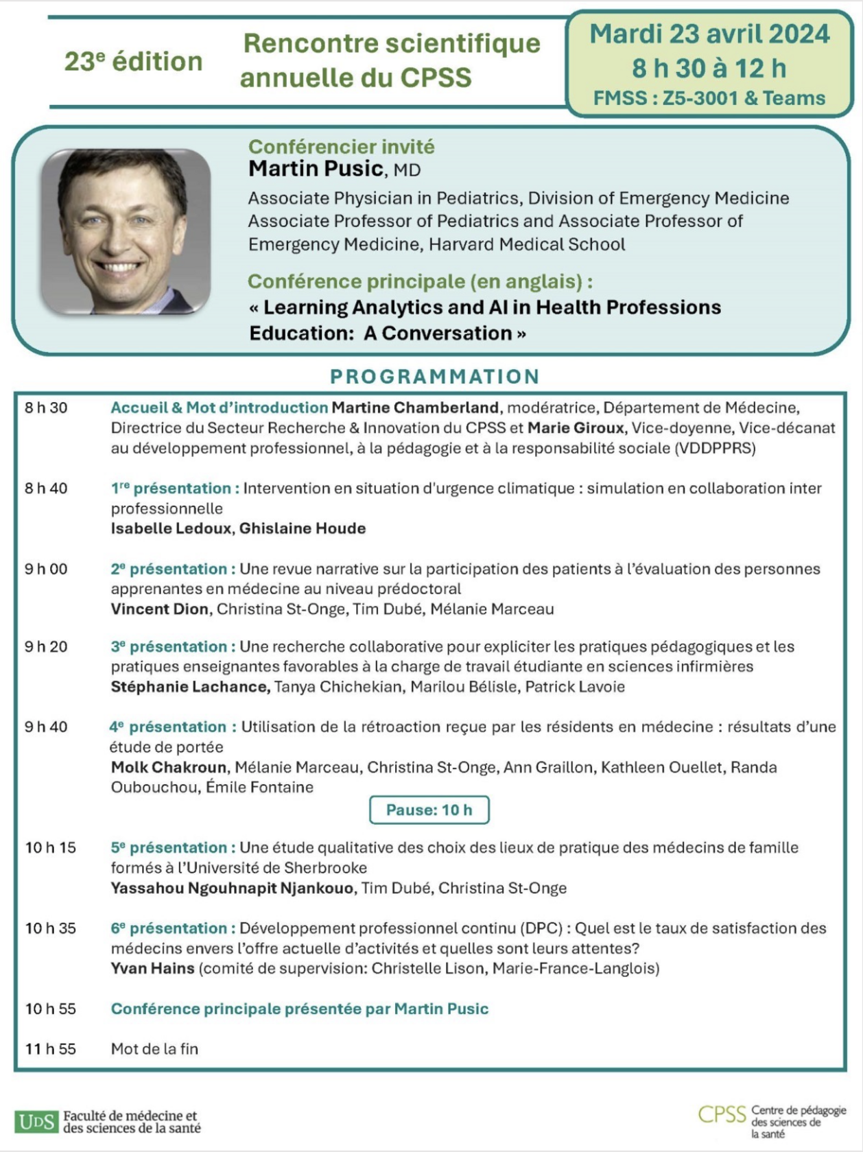Affiche de la Rencontre scientifique du CPSS 2024