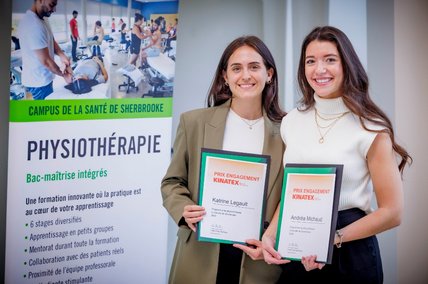 Prix Engagement Kinatex Sports Physio en physiothérapie  remis à Katrine Legault et Andréa Michaud