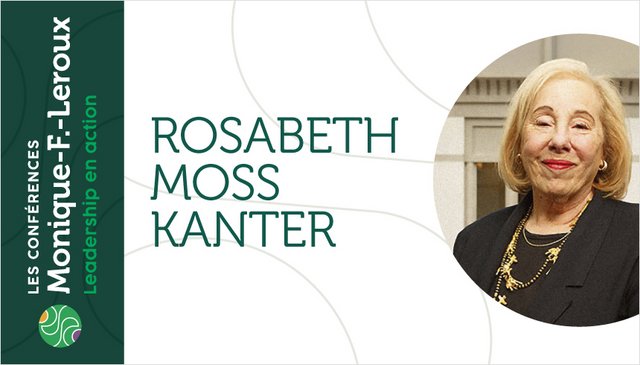 Visuel promotionnel pour la conférence de Rosabeth Moss Kanter