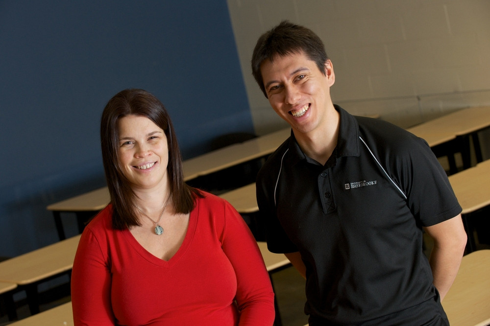 Sylvie Beaudoin, professeure, et Seira Fortin, étudiant à la maîtrise en sciences de l'activité physique