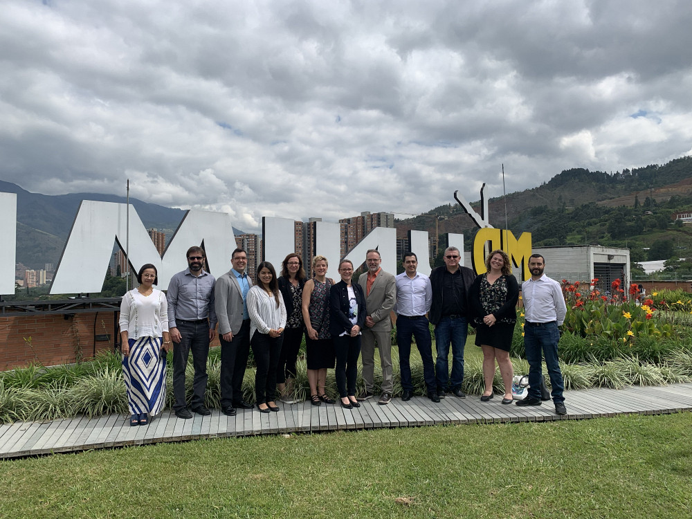 La d&eacute;l&eacute;gation de l'UdeS au campus Bello de l&rsquo;Uniminuto &agrave; Medell&iacute;n