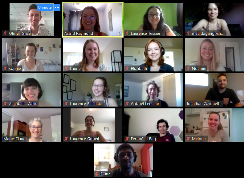 Malgr&eacute; la distance, les &eacute;tudiants.es ont poursuivi leurs apprentissages &agrave; l'&eacute;t&eacute; 2020.&nbsp; Voici une partie des &eacute;tudiants.es de 2e ann&eacute;e (photo prise par Zoom).