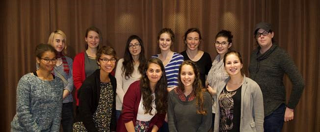 Les membres du Regroupement des femmes en physique de l'Université de Sherbrooke présentes lors du 5 à 7 du 3 novembre 2016.