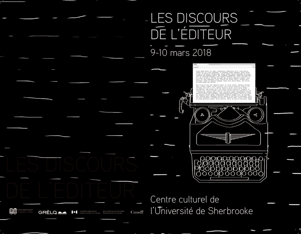 Chaire de recherche du Canada sur l&rsquo;histoire de l&rsquo;&eacute;dition et la sociologie du litt&eacute;raire (&Eacute;disoc) et le Groupe de recherches et d'&eacute;tudes sur le livre au Qu&eacute;bec (GR&Eacute;LQ) de l'UdeS