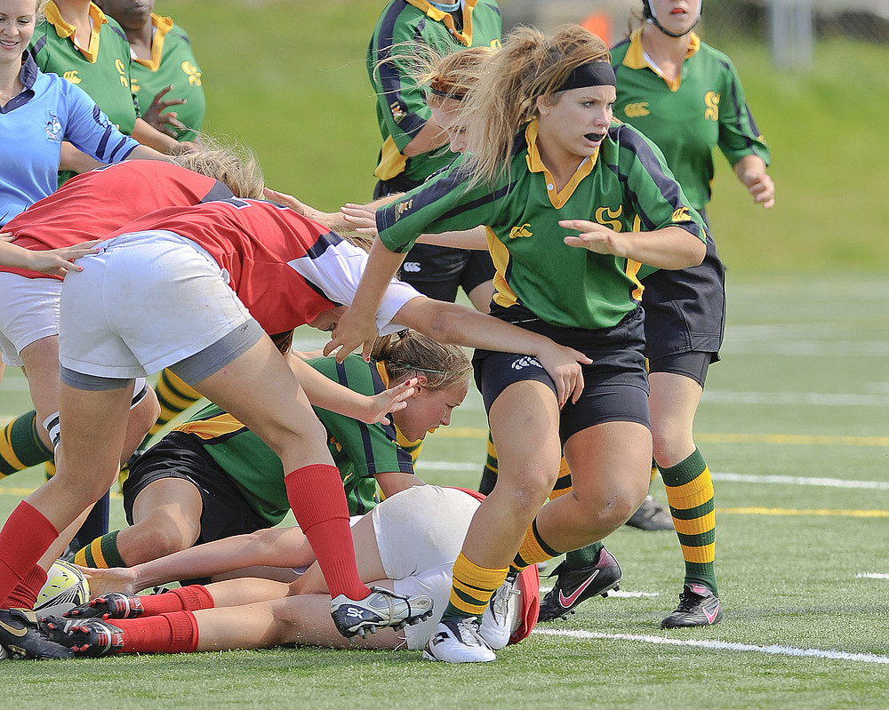 Lya Jolicoeur a &eacute;t&eacute; la meilleure chez le Vert & Or, r&eacute;ussissant notamment trois essais en plus d'&ecirc;tre efficace en d&eacute;fensive.