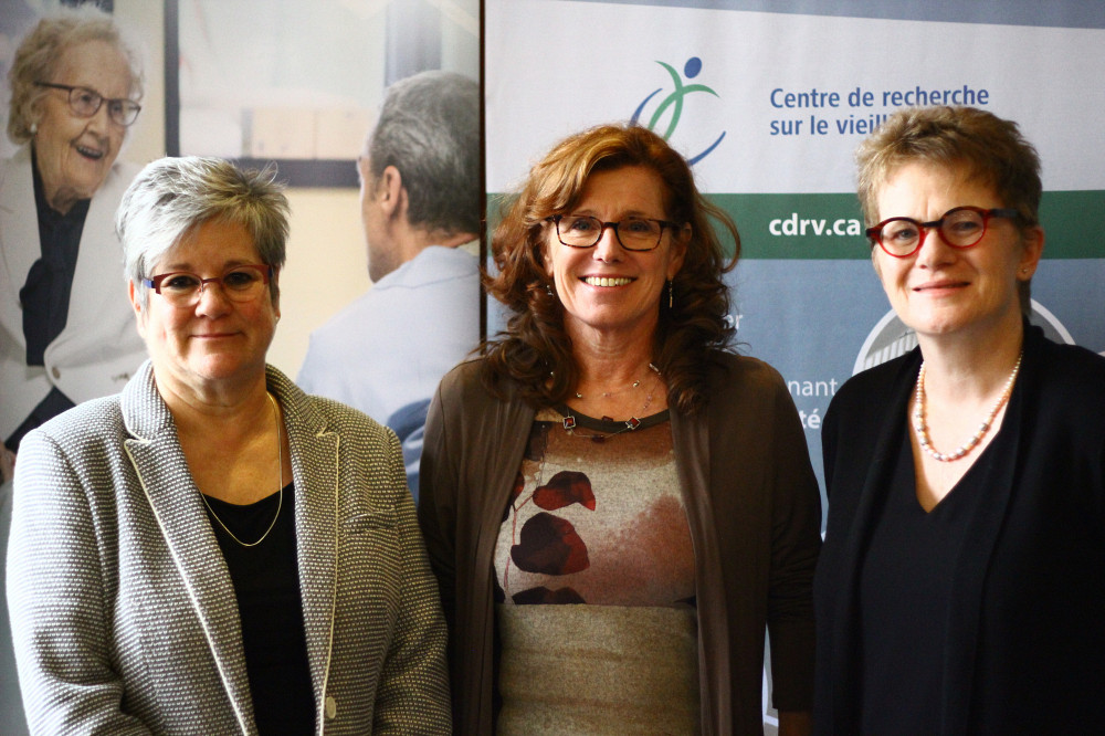 De gauche à droite : Suzanne Garon, professeure-chercheuse au CDRV et à l'École de travail social; Nicole Dubuc, directrice du CDRV; et Marie Beaulieu, professeure-chercheuse au CDRV et à l'École de travail social.
