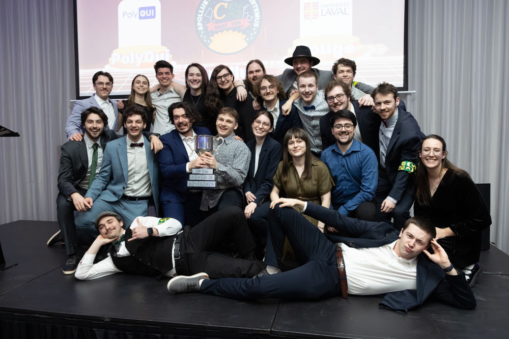 La d&eacute;l&eacute;gation de l&rsquo;UdeS, qui a remport&eacute; les 1re et 5e places aux CS Games 2026.