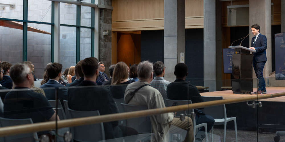 Le Pr Dave Gu&eacute;nette lors de la soir&eacute;e d'ouverture.
