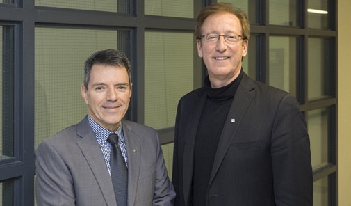 Michel No&euml;l, vice-pr&eacute;sident et pr&eacute;sident par int&eacute;rim&nbsp;de l&rsquo;APCUS et&nbsp;Fran&ccedil;ois Dub&eacute;, directeur g&eacute;n&eacute;ral de La Fondation.