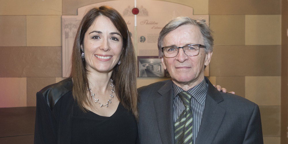 René Turcotte et sa fille Josiane lors des retrouvailles de l'ADDUS tenues en 2015 au Théâtre Granada à Sherbrooke.  