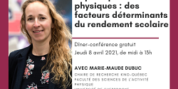 <em>Le temps d’écran et la pratique d’activités physiques : des facteurs déterminants du rendement scolaire. </em>Présentation de Marie-Maude Dubuc, postdoctorante à la Chaire.
