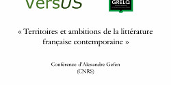 « Territoires et ambitions de la littérature française contemporaine », conférence d'Alexandre Gefen