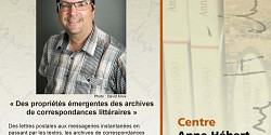 Conférence de Stéphane Lang :<em> Des propriétés émergentes des archives de correspondances littéraires</em>