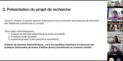 Conférence d'Arianne Des Rochers : « Vers un portrait historique et empirique des littératures autochtones traduites »