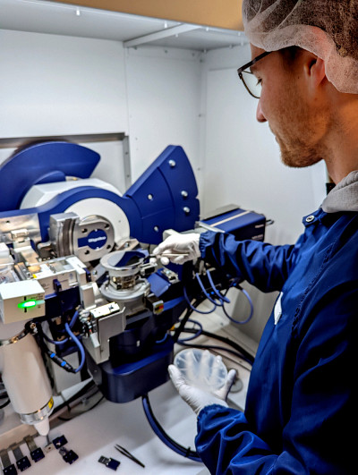 Tadeas utilisant un XRD (diffraction des rayons X)