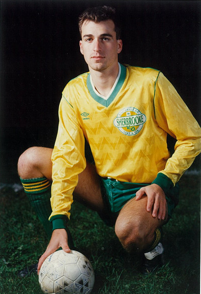 Éric Puig, lorsqu'il évoluait pour l'équipe masculine de soccer Vert & Or de l'Université de Sherbrooke.